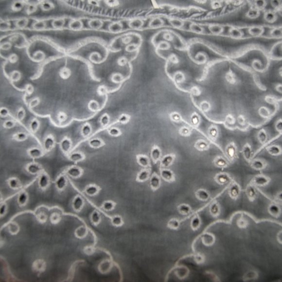 Honey Belle Fringe Eyelet Top NWT Steel Grey Small - Picture 9 of 16